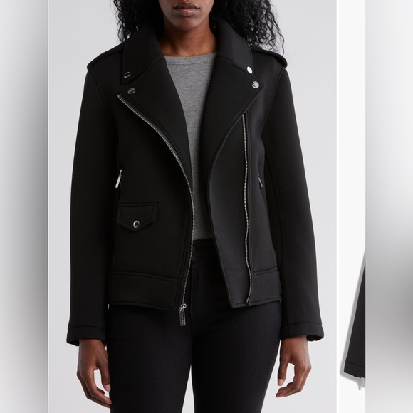 Michael Kors Black Asymmetric Zip Moto Jacket/size M - Picture 4 of 4